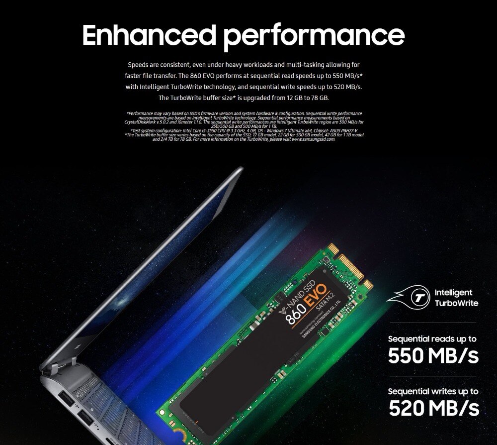Up to 1TB SAMSUNG SSD 860 EVO