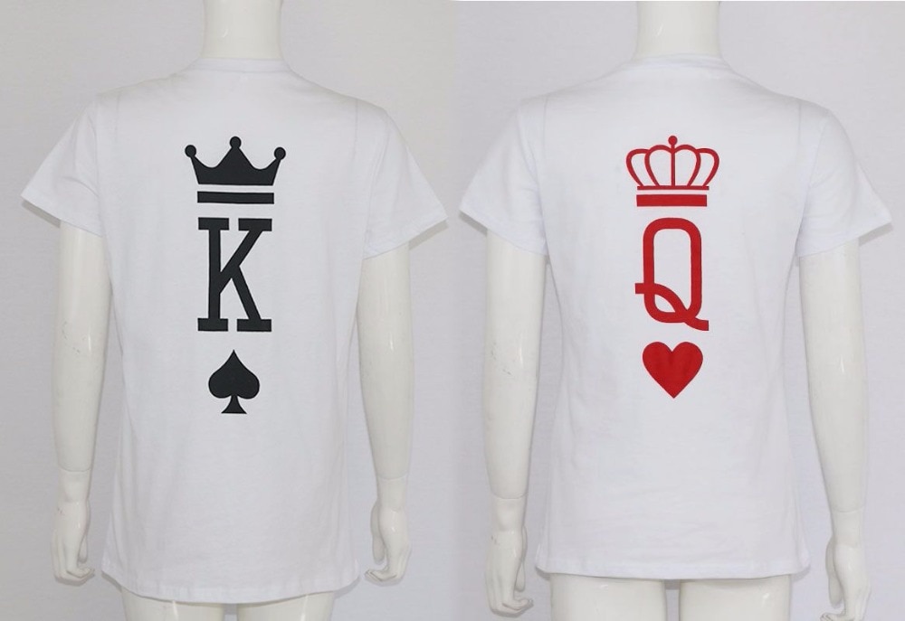 King and Queen Printed Couple Matching T-Shirt