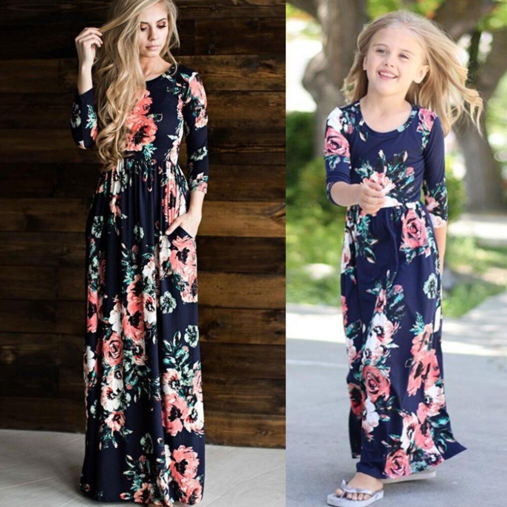 Family Matching Floral Printed Dress