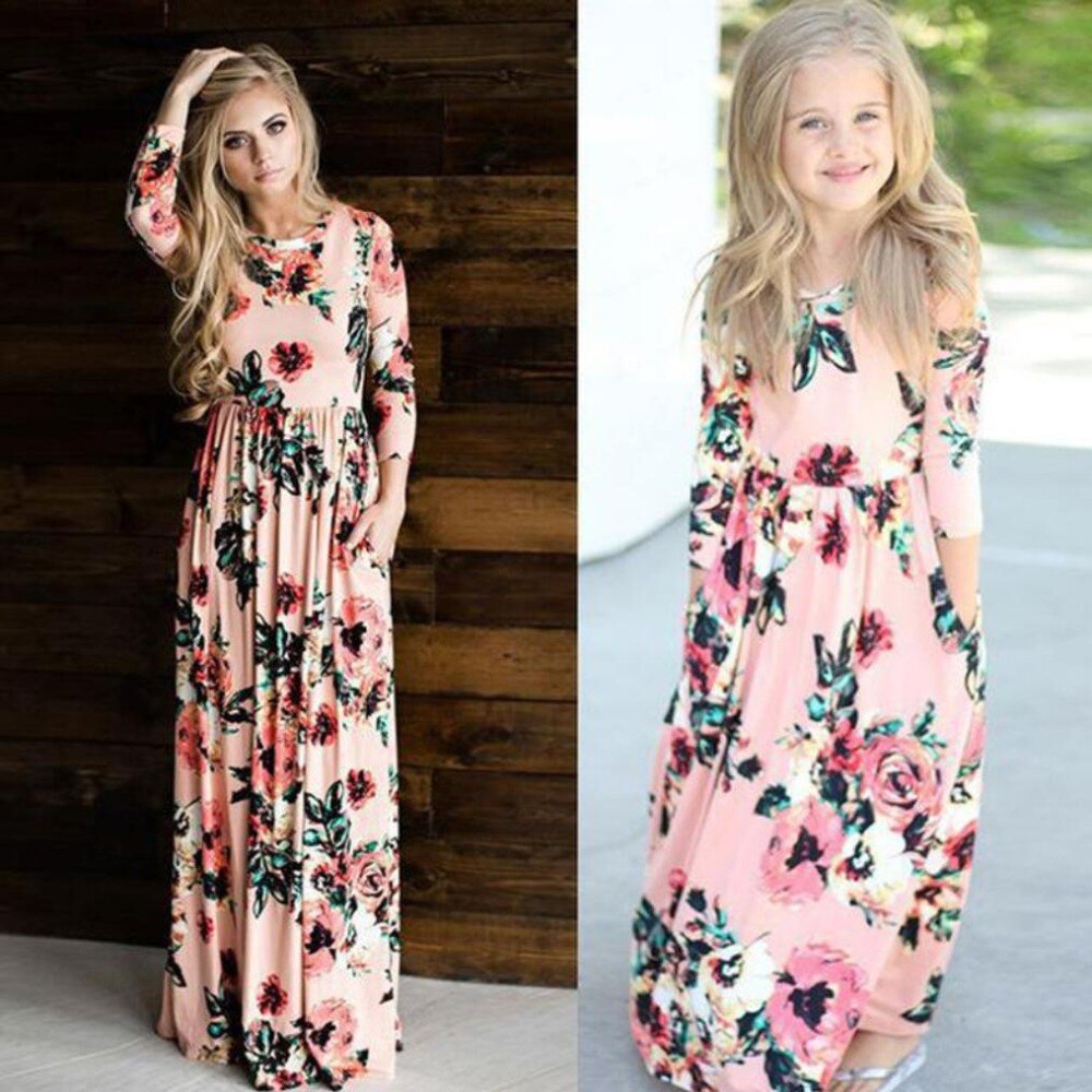Family Matching Floral Printed Dress