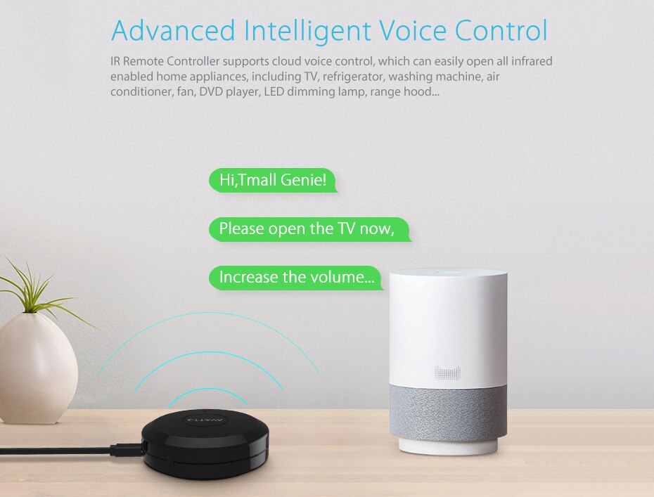 Universal Smart 2.4G WiFi IR Remote Control with Alexa,Google Home Voice Control Infrared Smart Home Automation