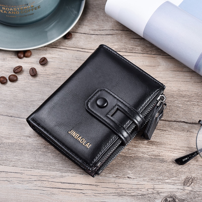 Men's Wallet with Double Zipper